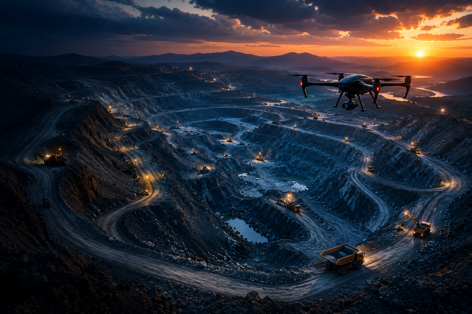 Mining drone survey operations