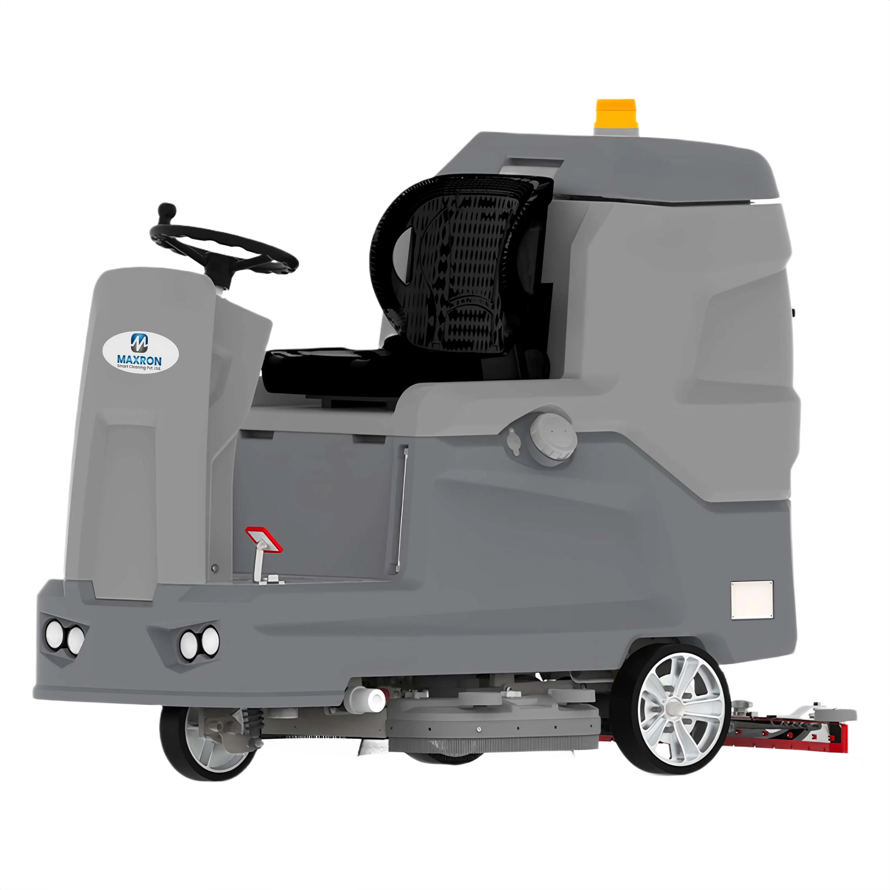 Maxron ride-on floor scrubber for large warehouse and logistics floors